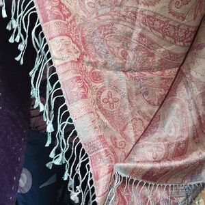Paisley Patterned Scarf with Fringe